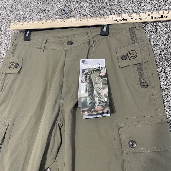 Clothing Arts Pants Mens 34x30 Green Adventure Traveler Cargo Pick Theft Proof - Picture 5 of 12